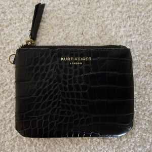 Kurt Geiger Black Croc-Embossed Pouch